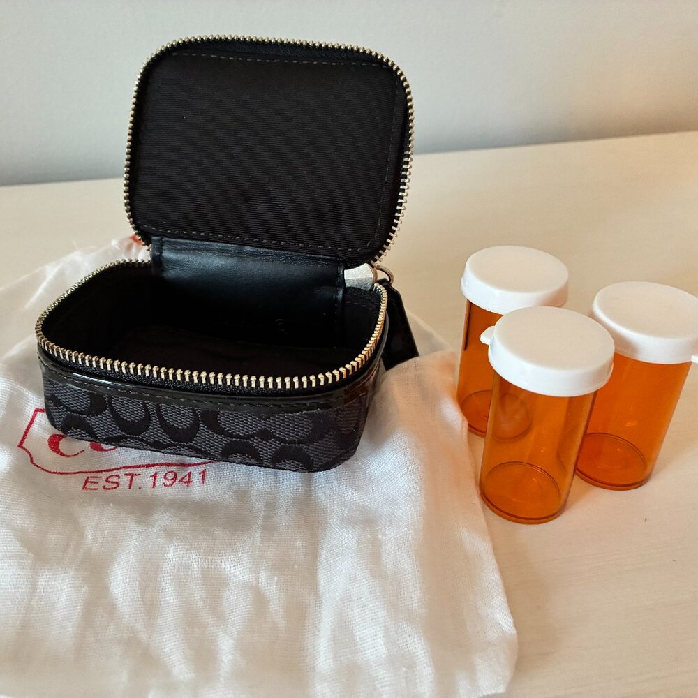 Black Coach Pill Container - EUC